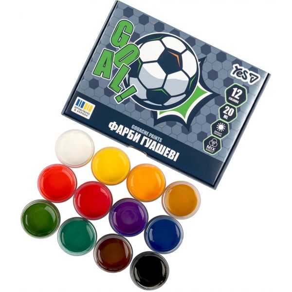 Фото - Краски YES Football 12 цв. 20 мл (230453)
